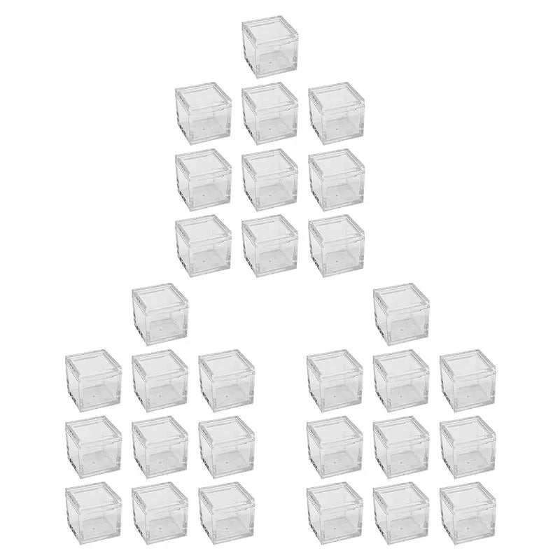 30-Pack Clear Acrylic Cases for 10mm Periodic Table Cubes