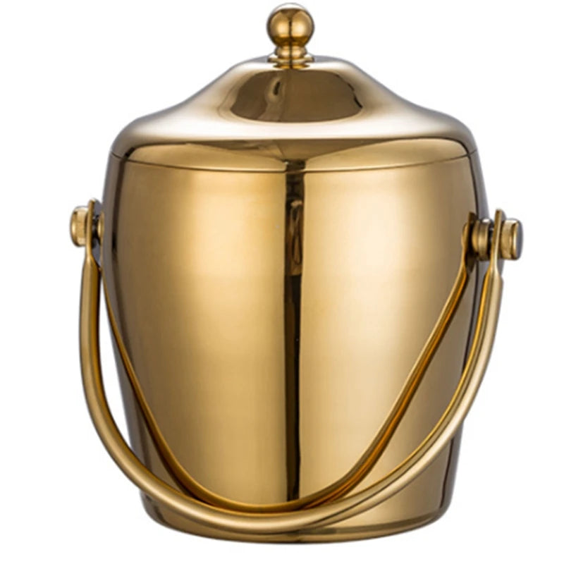 Double Layer Stainless Steel Ice Bucket – Wine & Champagne Cooler