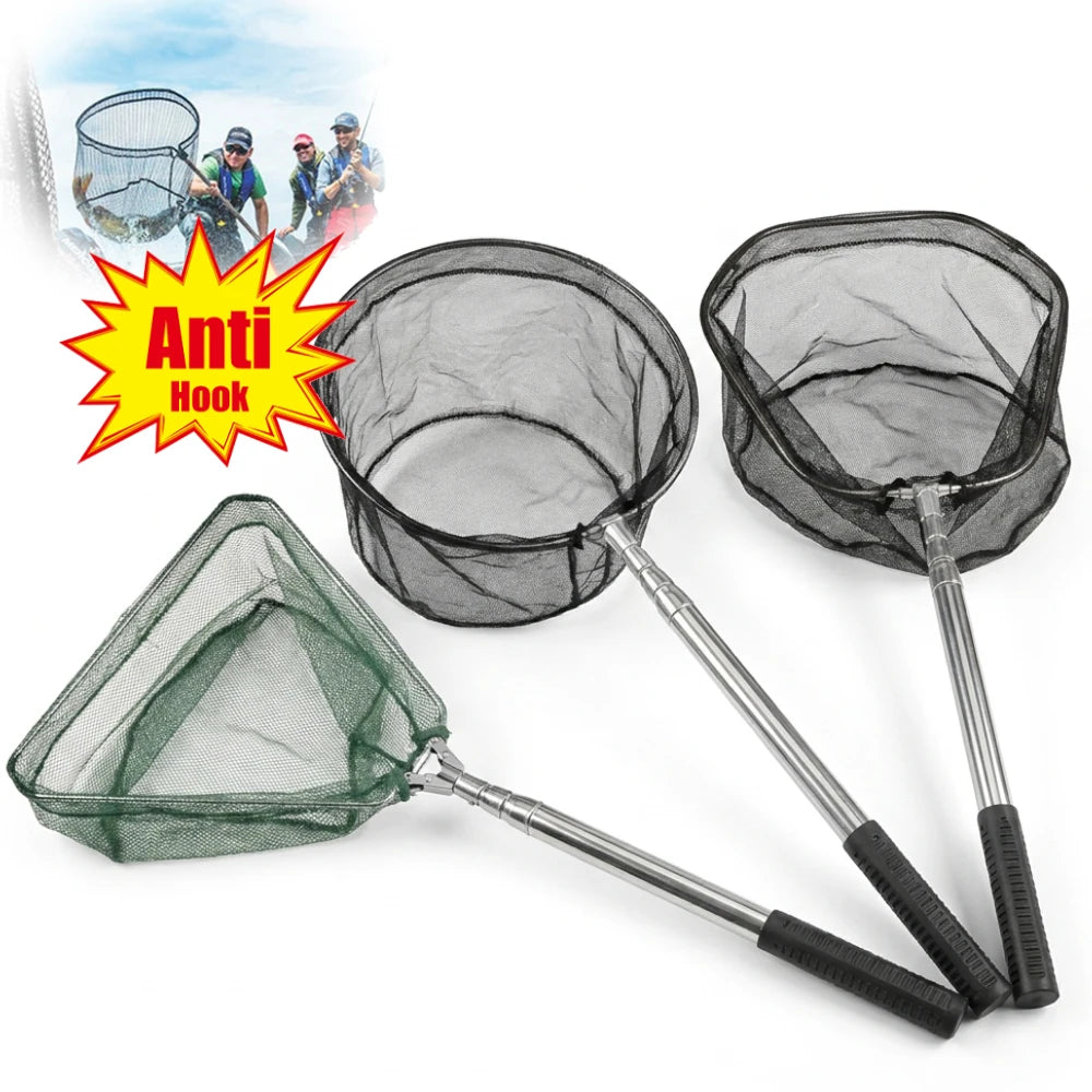 Foldable Fishing Landing Net – Telescoping Stainless Handle