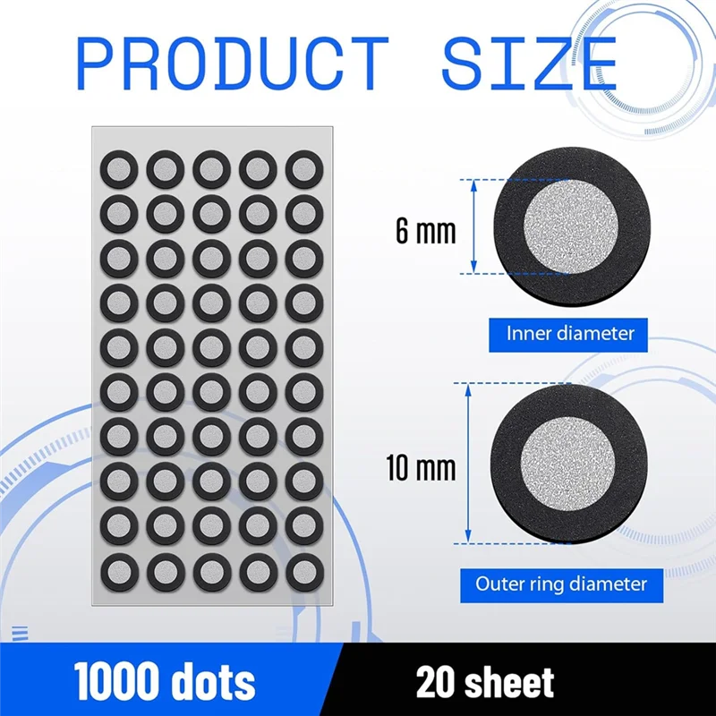 Reflective 3D Scanning Marker Dots 1000 Points – 6mm PET Stickers