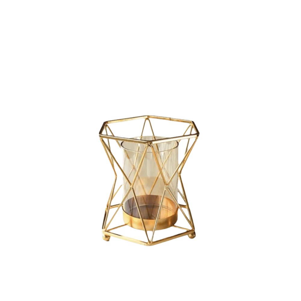 Metal & Glass Flower Vase – Nordic Decorative Hydroponic Vase