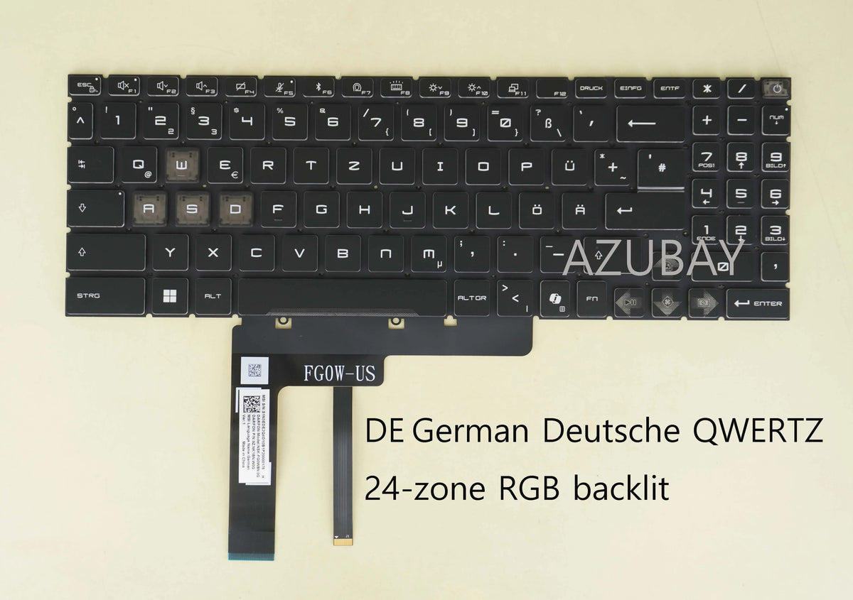 AZUBAY 24-Zone RGB Keyboard for MSI Pulse 16/17 AI C1V MS-15P2