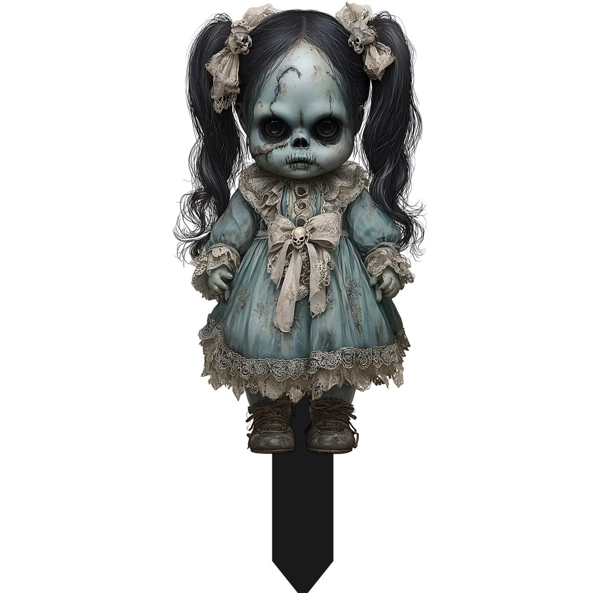 Zombie Skull Stake Halloween Yard Decoration Horror Prop