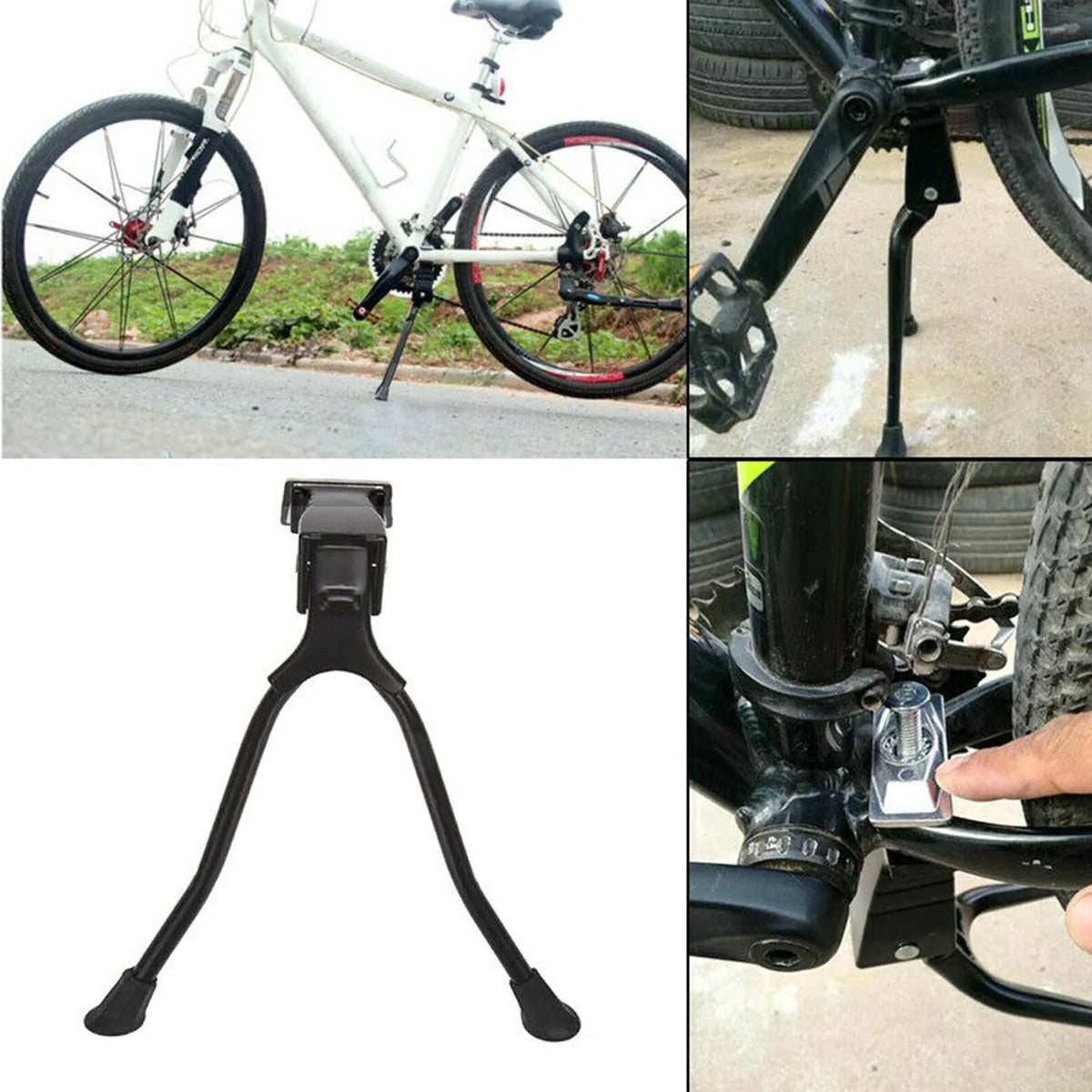 Double Leg Bicycle Kickstand Center Mount for 26–29 Inch Bikes
