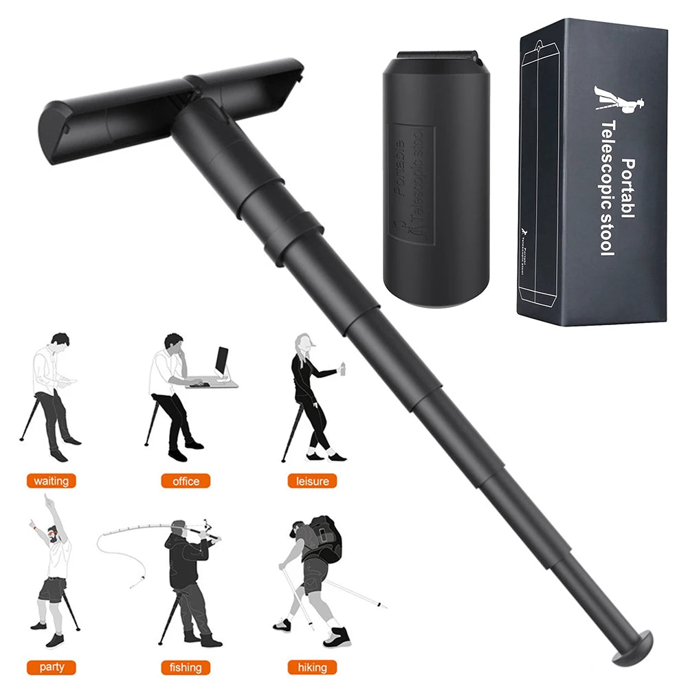 VIBE Retractable Folding Stool – 6-Stage Adjustable Height