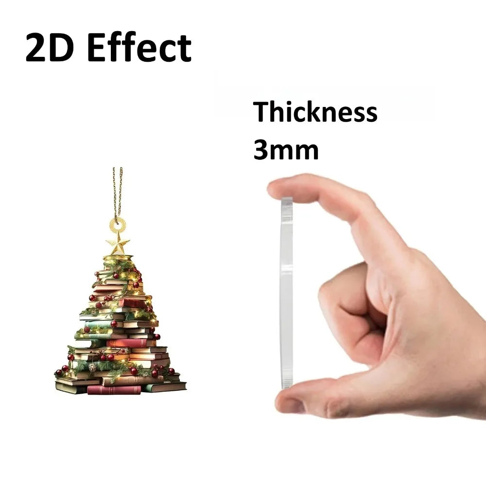 2D Acrylic Christmas Santa Pendant Ornament – Flat Charm Gift