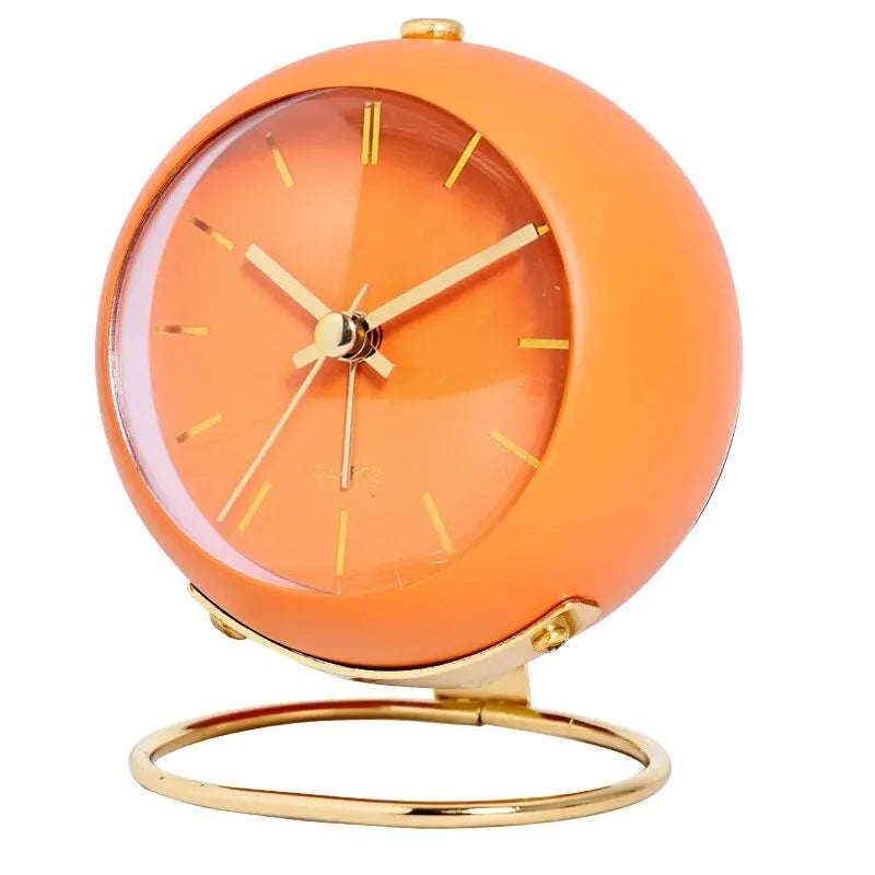 Nordic Minimalist Desk Alarm Clock – Silent Luminous Quartz