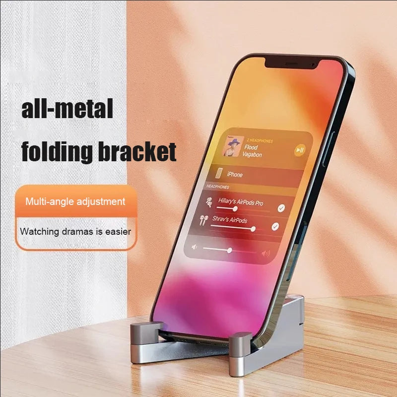 Foldable Aluminum Alloy Phone & Tablet Stand – Mini Desk Holder