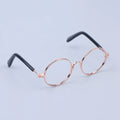 Miniature Round Frame Lensless Eyeglasses for 20cm Dolls