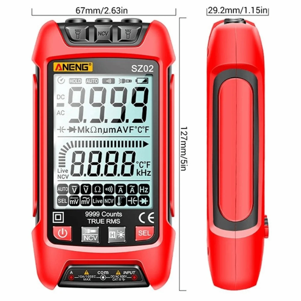 9999 Count True RMS Digital Multimeter Auto Range – VIBE