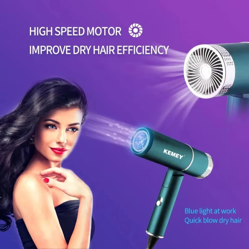 Kemei KM-9825 Foldable Negative Ion Hair Dryer 1000W