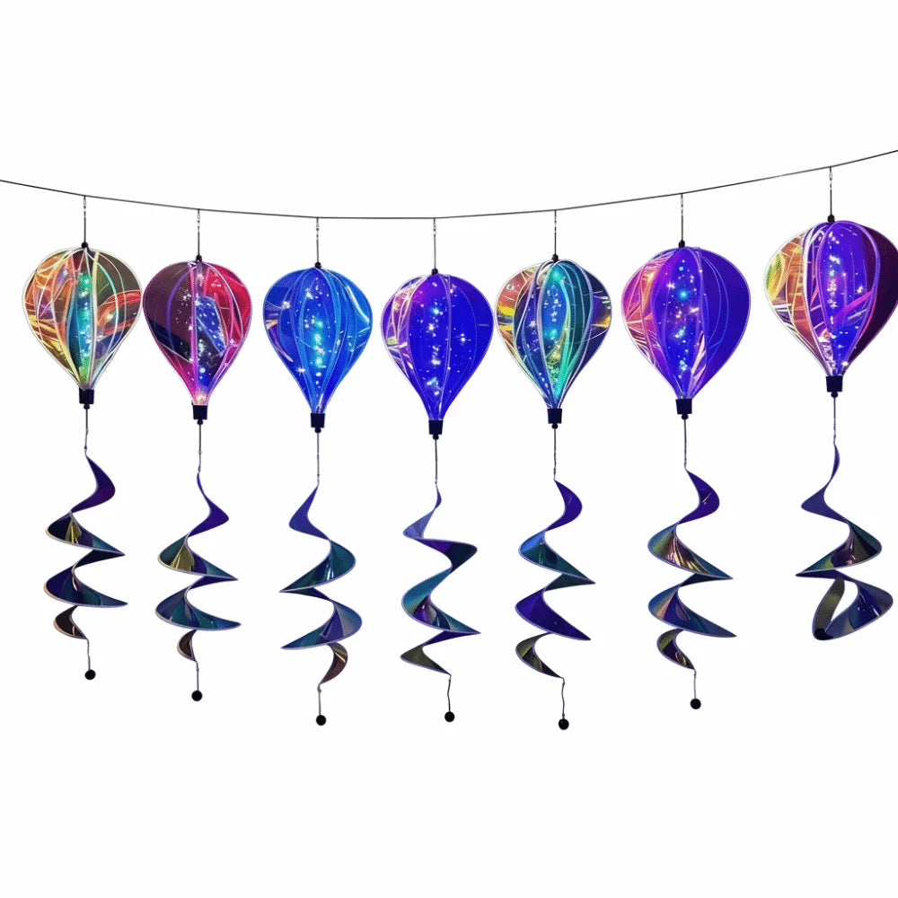 Hot Air Balloon Wind Spinner – Colorful Luminous Garden Windmill