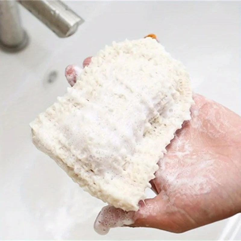 2-Pack Sisal Soap Saver Pouches with Drawstring & Wooden Bead