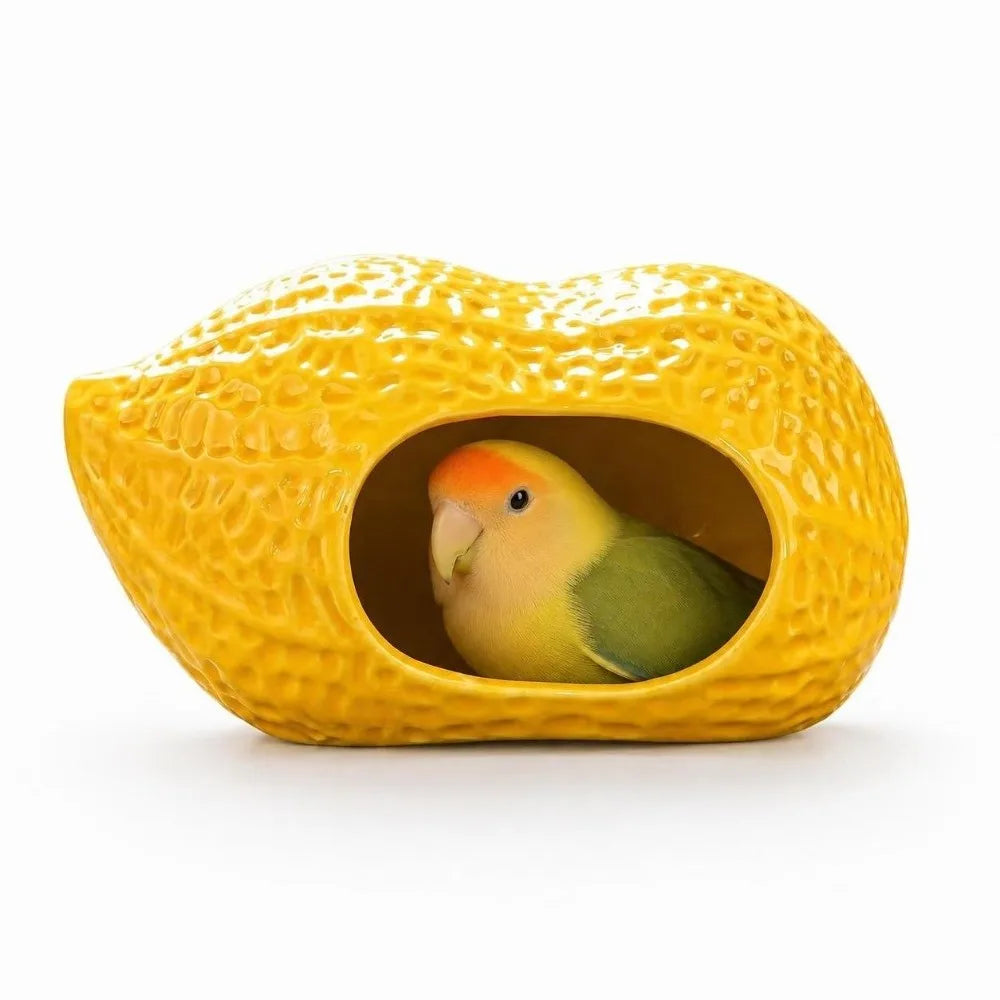 Yellow Ceramic Hamster Hiding House – Peanut & Corn Shape