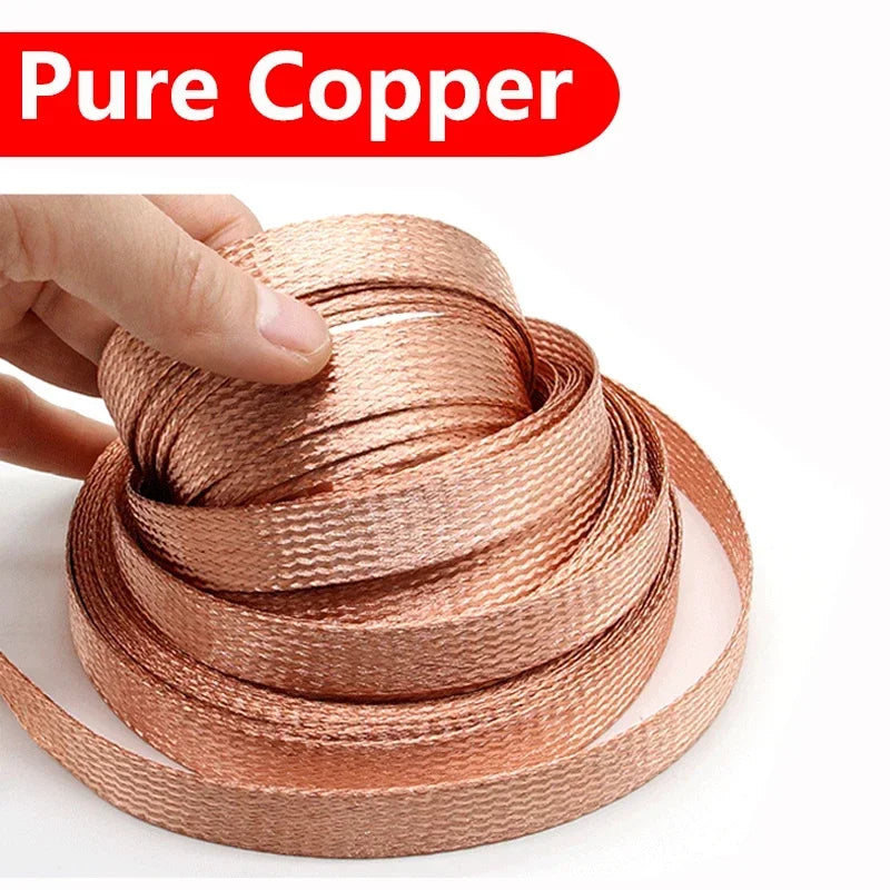 Tinned Copper Braided Expandable Cable Shielding Sleeve 2–28mm