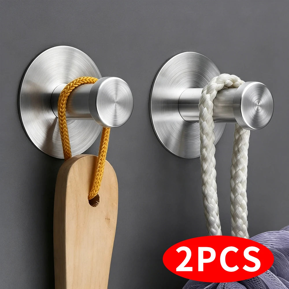 Self Adhesive Stainless Steel Wall Hooks – No Drill