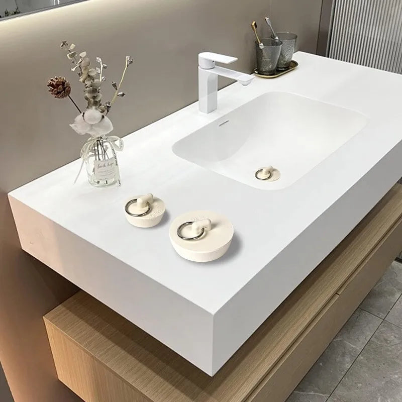6-Pack Rubber Drain Stoppers with Ring – Sink & Bathtub
