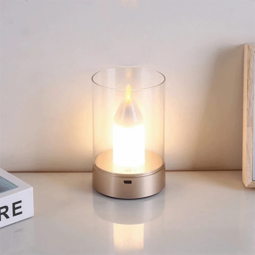 Flameless LED Candle Night Light – Dimmable Warm White Sensor