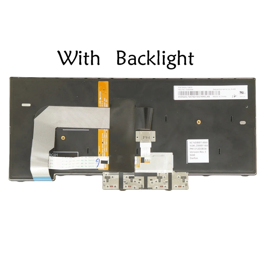 Backlit Keyboard Lenovo ThinkPad A475 A485 – Nordic French Latin