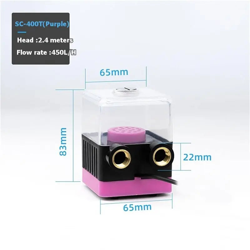 Brushless Liquid Cooling Pump 12V 3-Pin 450L/H Water Pump