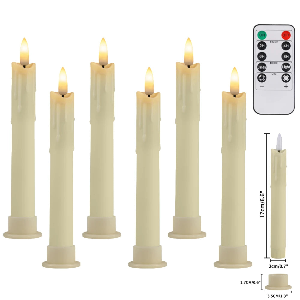 Flameless Taper Candles Battery LED Flickering Set 6/12/24Pcs