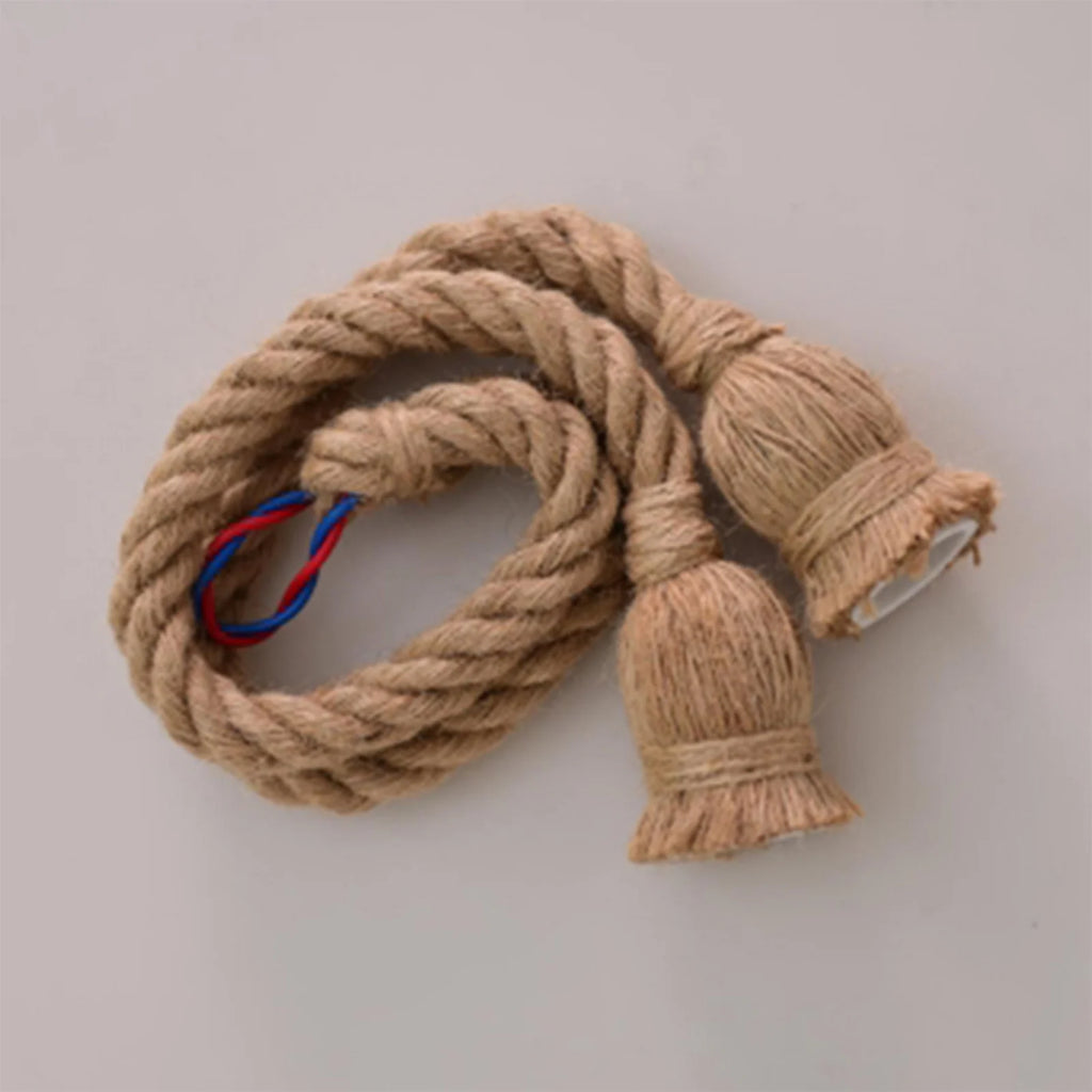 Retro Hemp Rope Pendant Lamp E27 Hanging Light – Home & Cafe