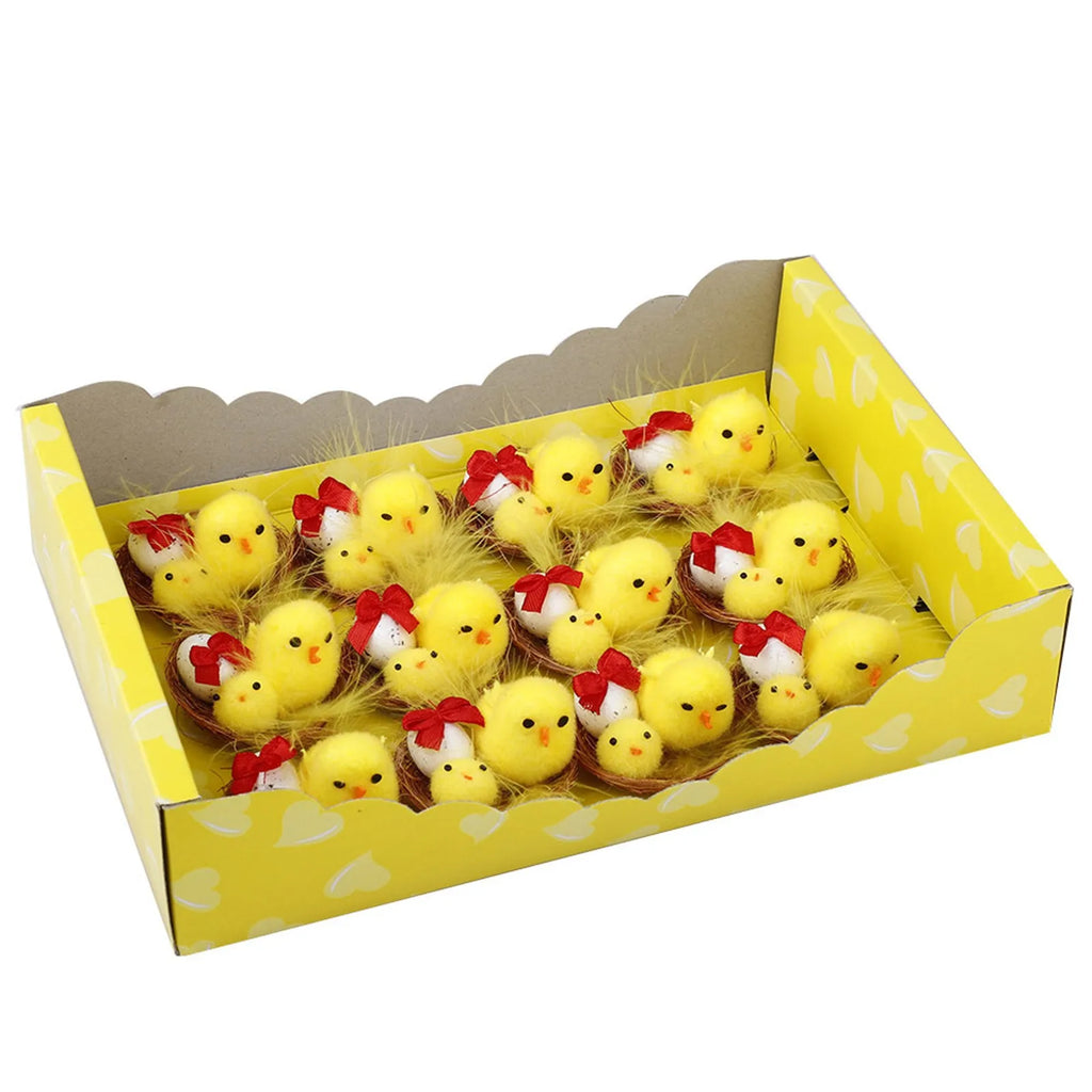 12-Pack Mini Easter Chick Decorations – Cute Spring Gift Box