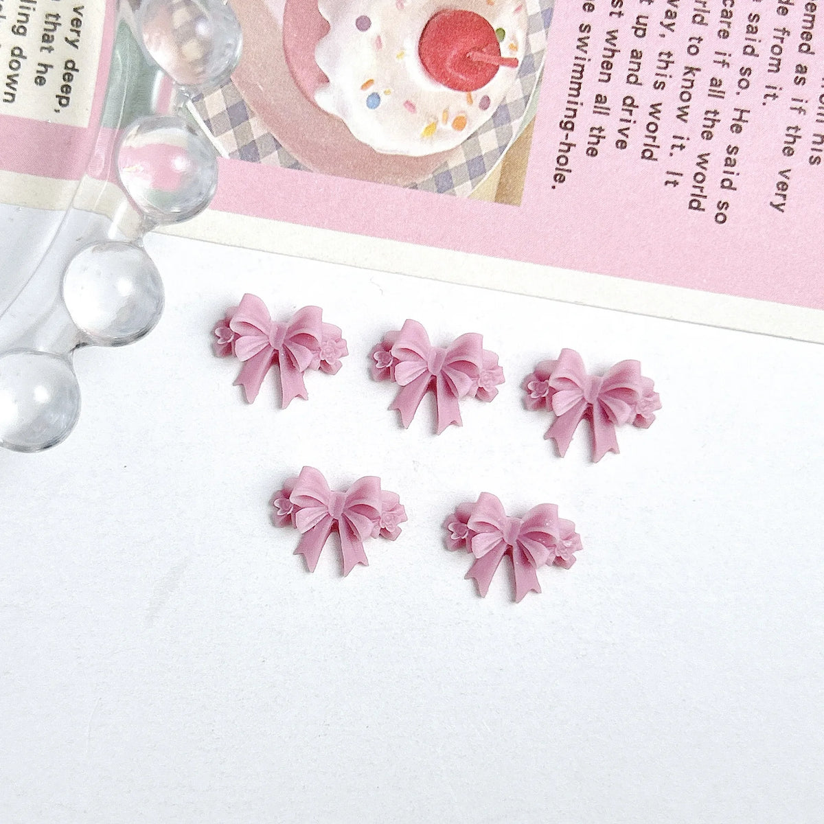 20pcs 3D Bowtie Nail Charms Pearl Bow Rhinestone Nail Art
