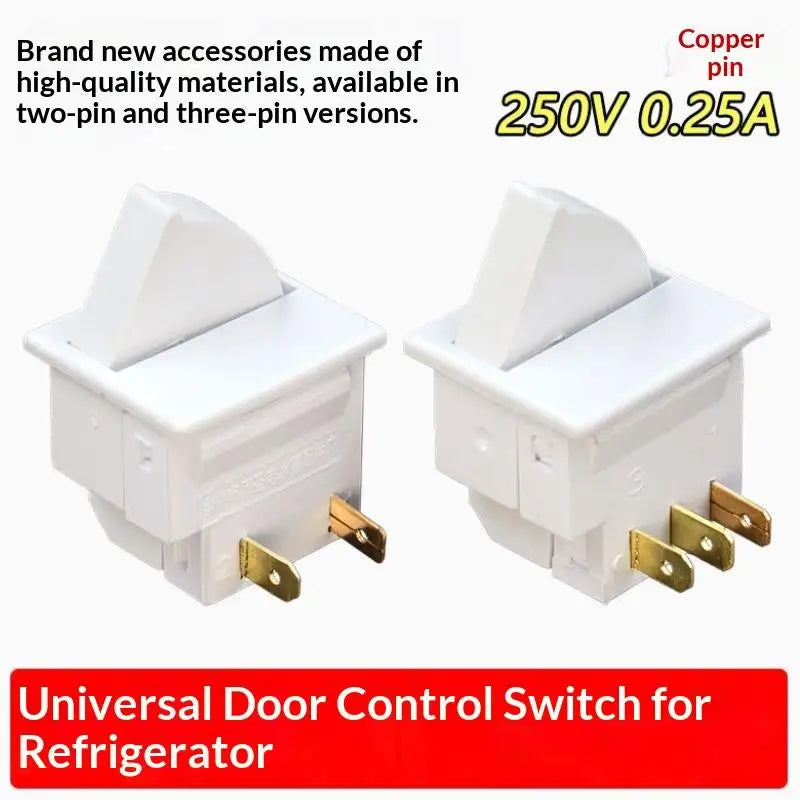 Universal Refrigerator Door Light Switch 2/3 Pin 250V Replacement