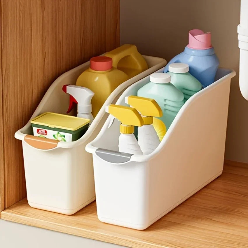 Curved Plastic Storage Bins Set – Multipurpose Home Organizer