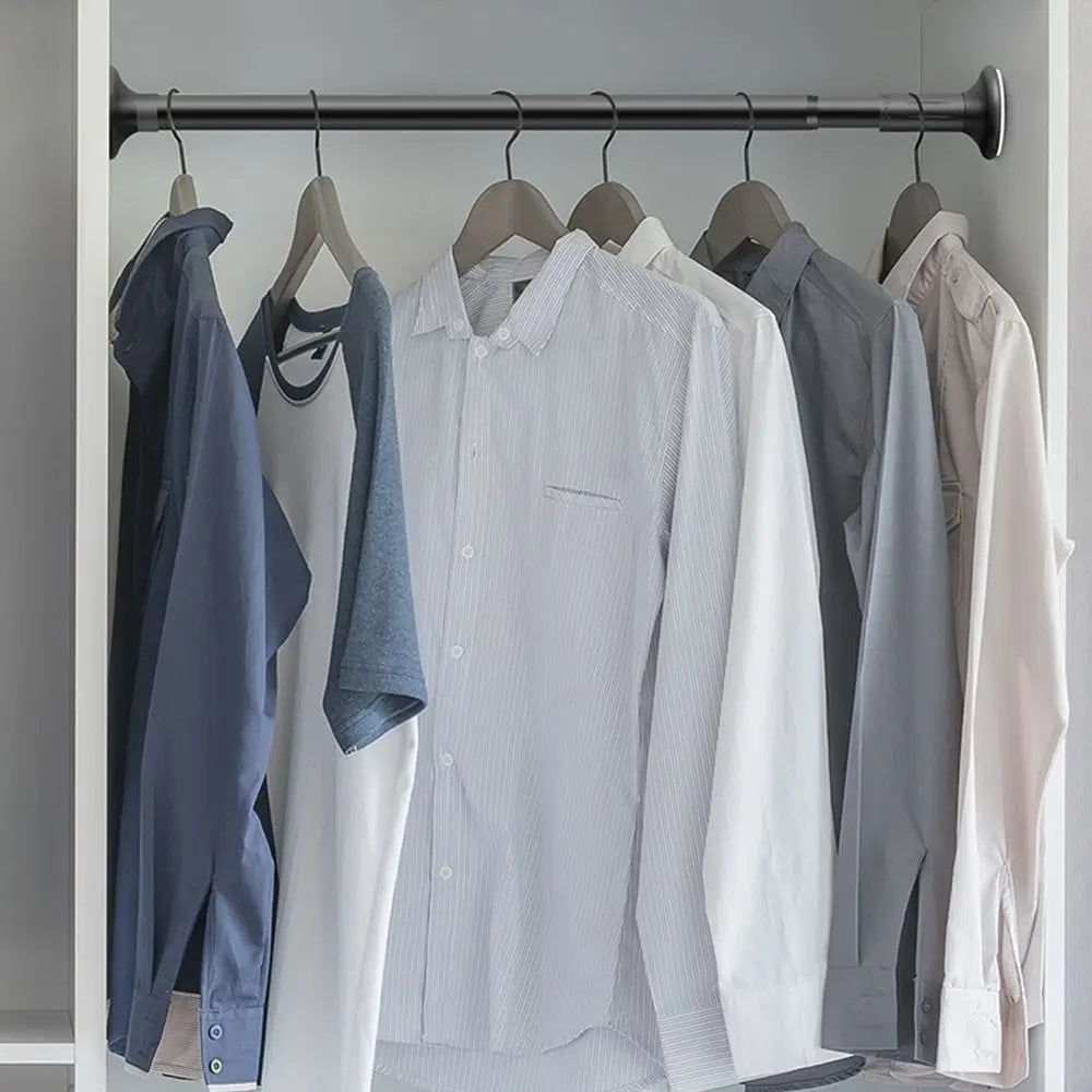 Adjustable Telescopic Clothing Rod – No-Drill Wardrobe Rail