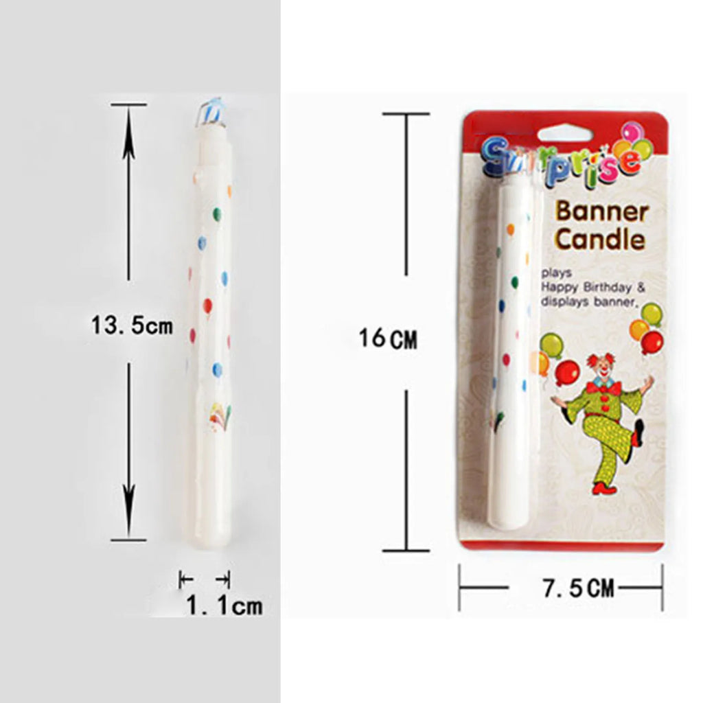 Clown Banner Birthday Candles – Fun Cake Party Decoration