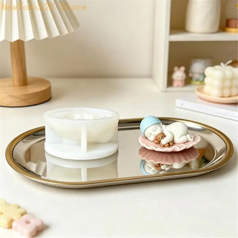 Silicone Baby Bear Candle Mold – DIY Wax Casting Figure