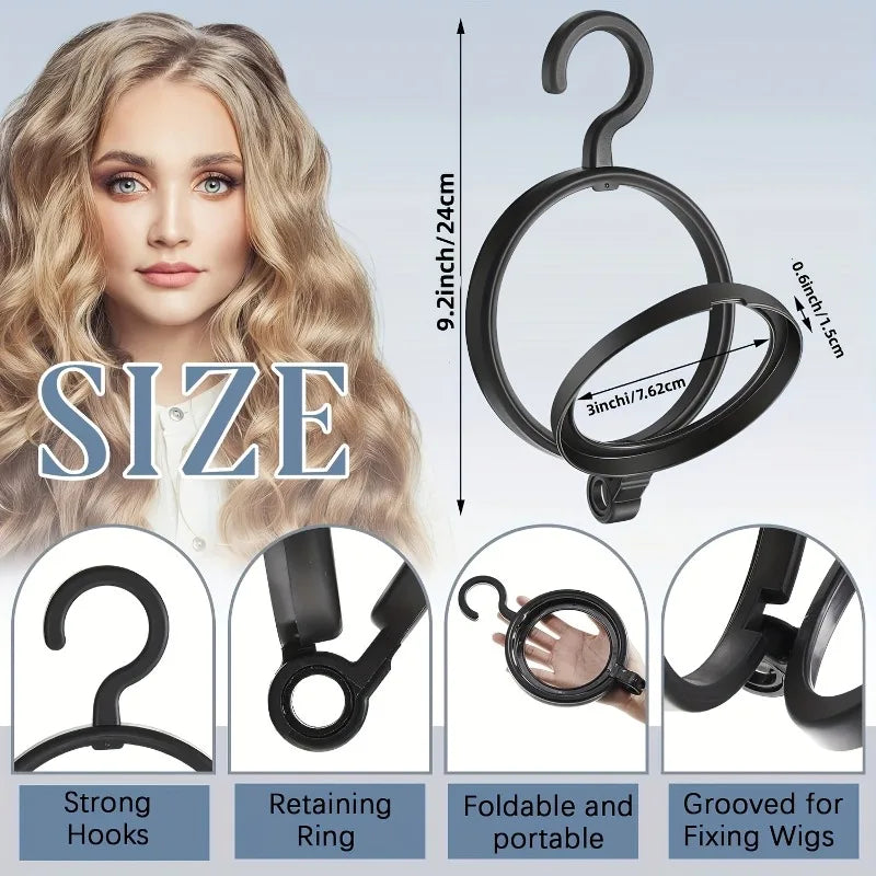 Foldable Hanging Wig Stand – Portable Travel Wig & Hat Holder
