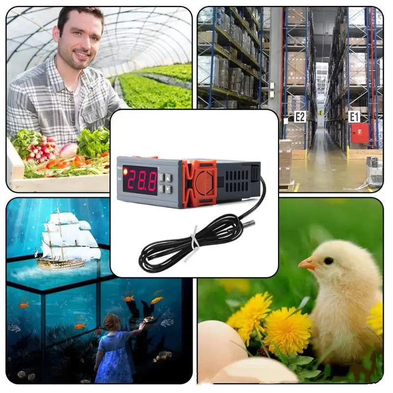 Dual Digital Thermostat Humidity Controller 1210W 12V 24V 220V