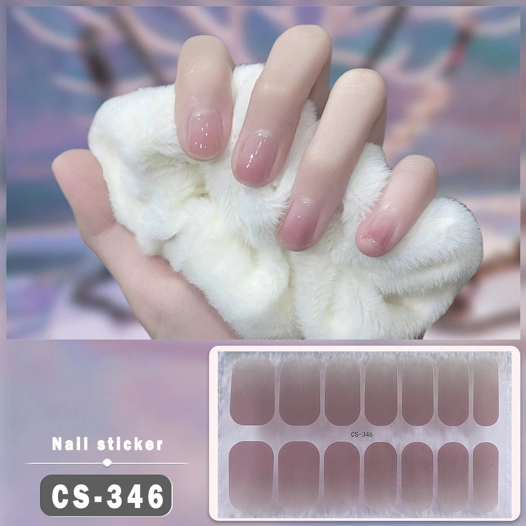 Solid Color Self-Adhesive Gel Nail Art Stickers & Decals