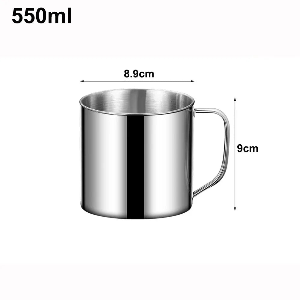 304 Stainless Steel Travel Mug with Lid & Handle 200–1250ml