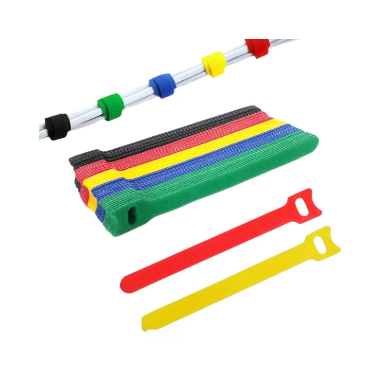 Multicolor Reusable Hook & Loop Cable Ties | Wire Organizer