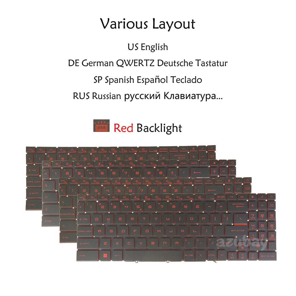 MSI Bravo 15 B5DD B5ED Red Backlit Replacement Keyboard
