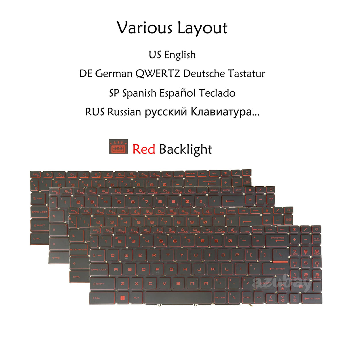 MSI Bravo 15 B5DD B5ED Red Backlit Replacement Keyboard