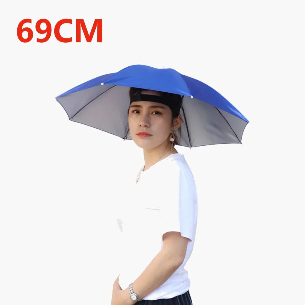 Foldable Umbrella Hat – Hands-Free Sun & Rain Cap for Outdoors