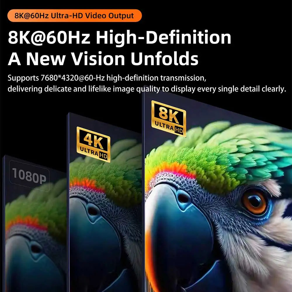 8K@60Hz HDMI 2.1 Right-Angle Adapter 90 270 360° Male to Female