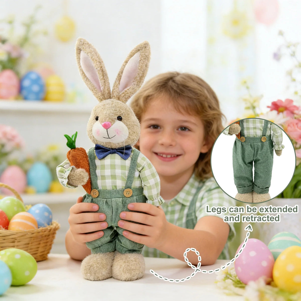 18–25" Woven Straw Easter Bunny Yard & Home Sculpture
