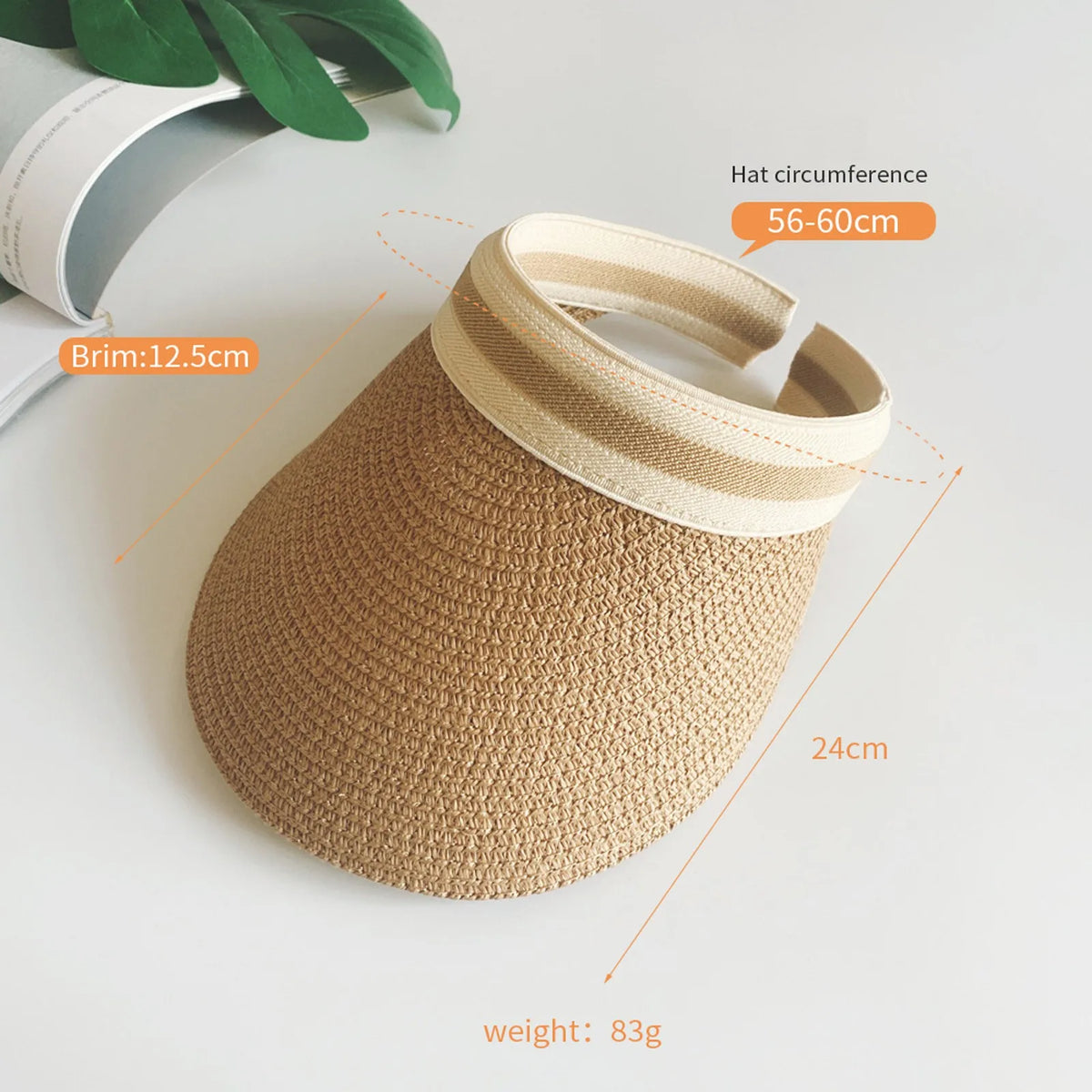 Women's Foldable Wide Brim Straw Sun Visor Hat – Beach & Cycling