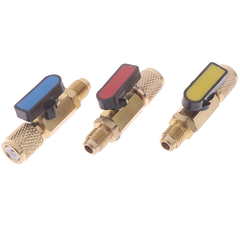 1/4" SAE Brass Ball Valve for AC Refrigerant Charging R22 R410a