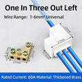 Brass Quick Terminal Block High Power Splitter 1–6mm² 60A
