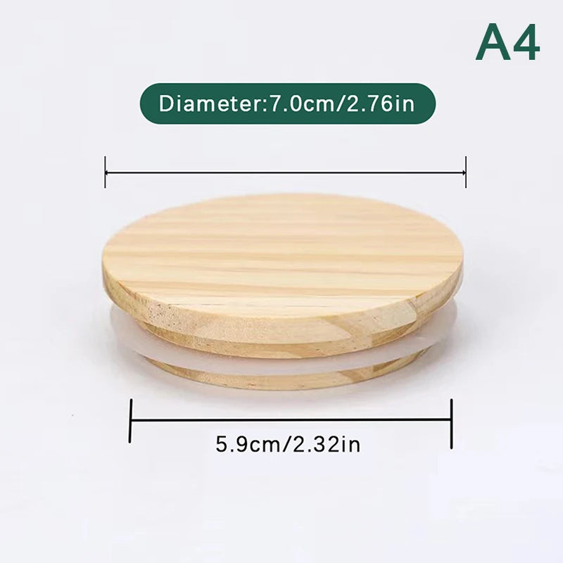 Pine Wood Jar Lids with Silicone Seal – 8 Sizes