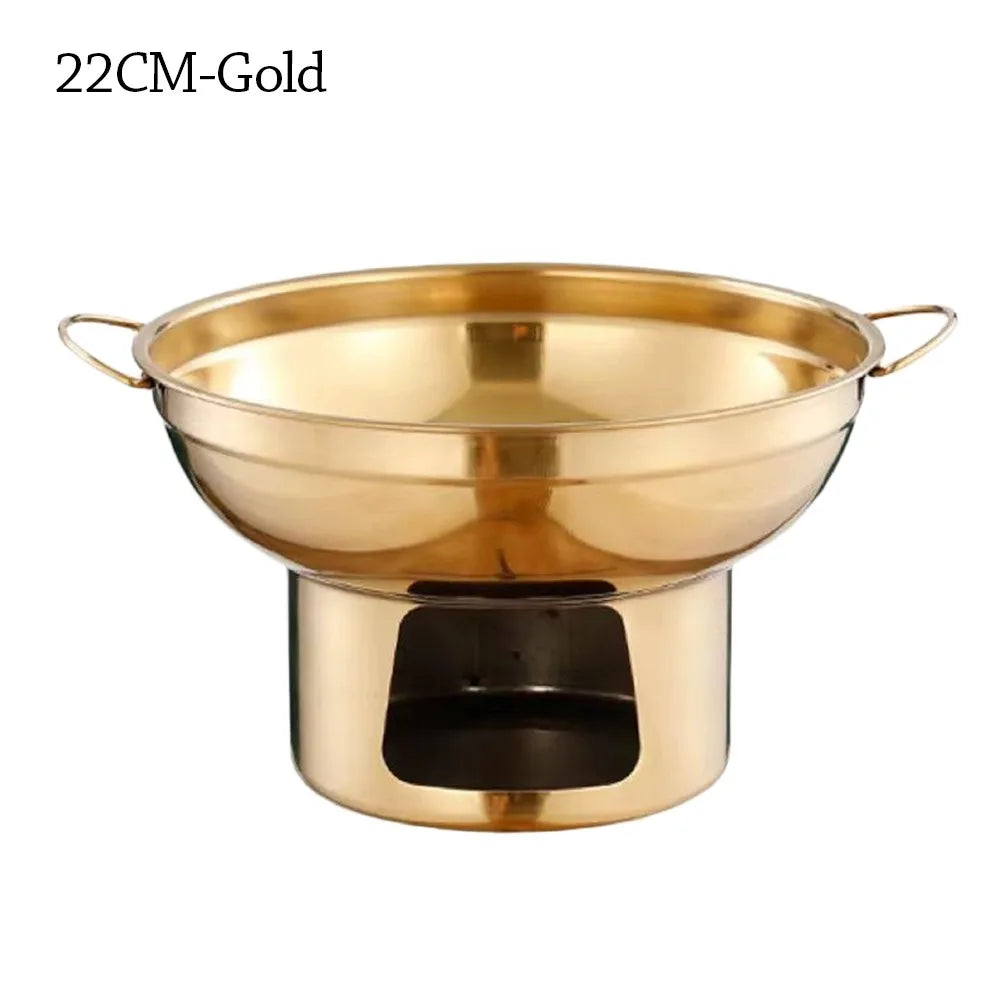 Stainless Steel Hot Pot 20/22cm Double Handle Cooking Pot