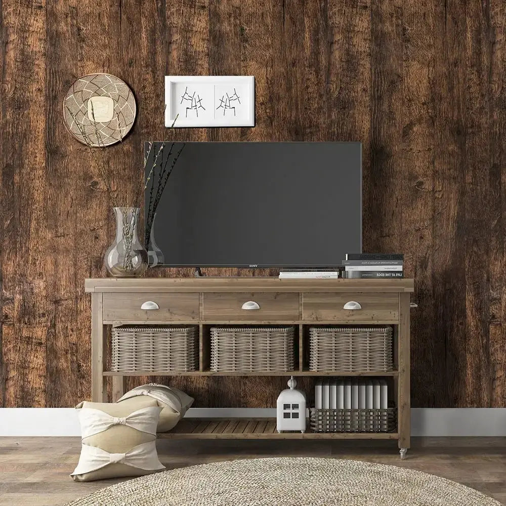 Vintage Wood Grain Self-Adhesive Wallpaper 45x300cm Vinyl