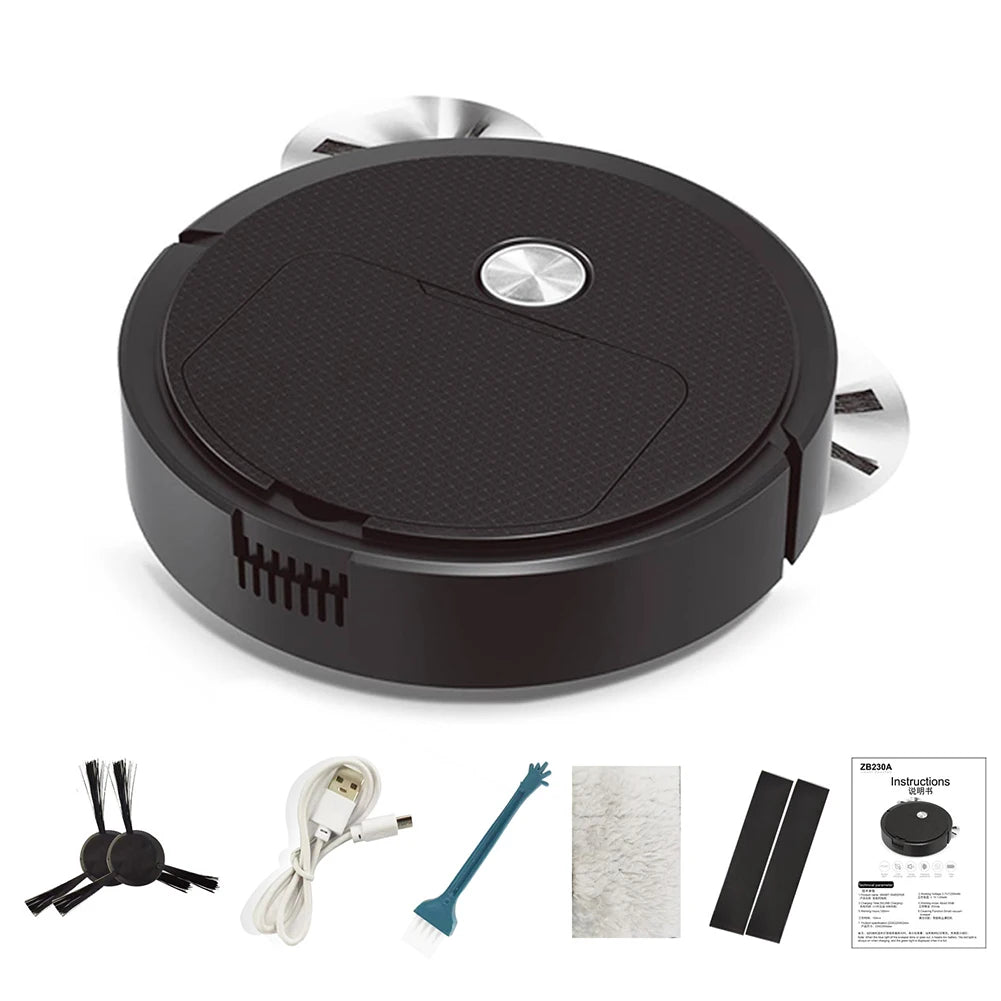 Robot Vacuum 1200mAh – Low Noise, Pet Hair & Hard Floor Cleaner
